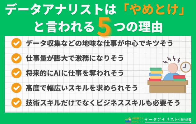 【現役が語る】データアナリストはやめとけ？5つの理由を徹底解説！