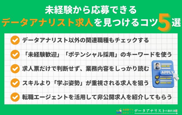 【未経験者も対象】データアナリストの求人はどこをチェックすれば良い？